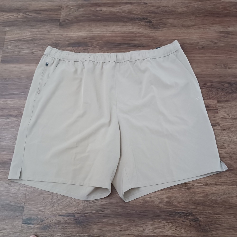 New DSG Mens 8 Inch Agility Short Tan Beige Athletic Fit XXL RN104141